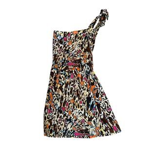 Chico’s leopard dress satin 000 brown natural pink cheetah sexy new with tags